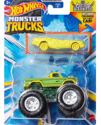 Buggy Hot Wheels Monster Trucks - Midwest madness, s autićem - 1